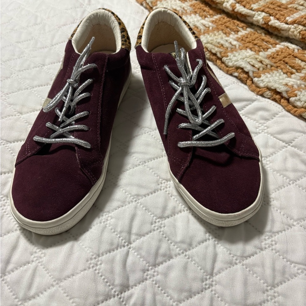 Vintage Havana Jordy Burgundy and Leopard Sneakers - Picture 2 of 9